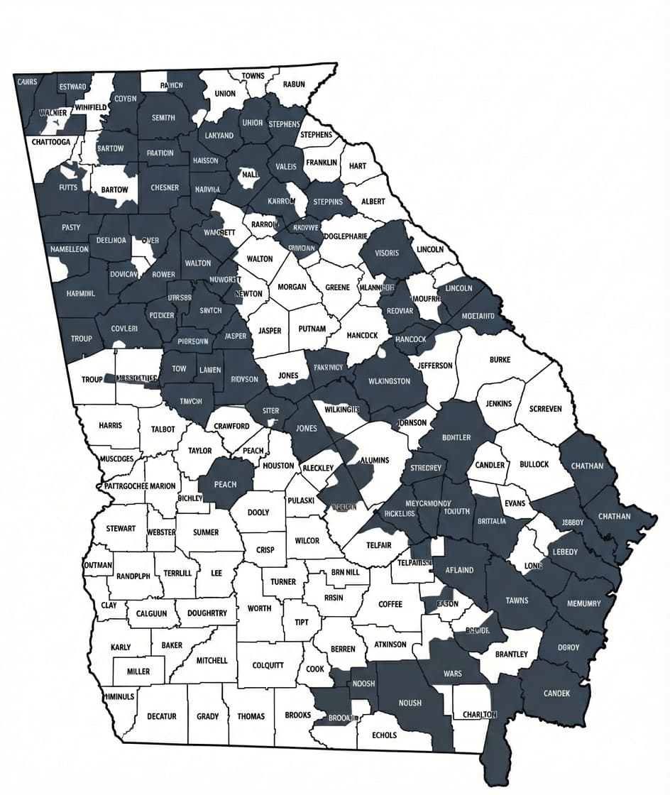 True Natural Gas Georgia service area map